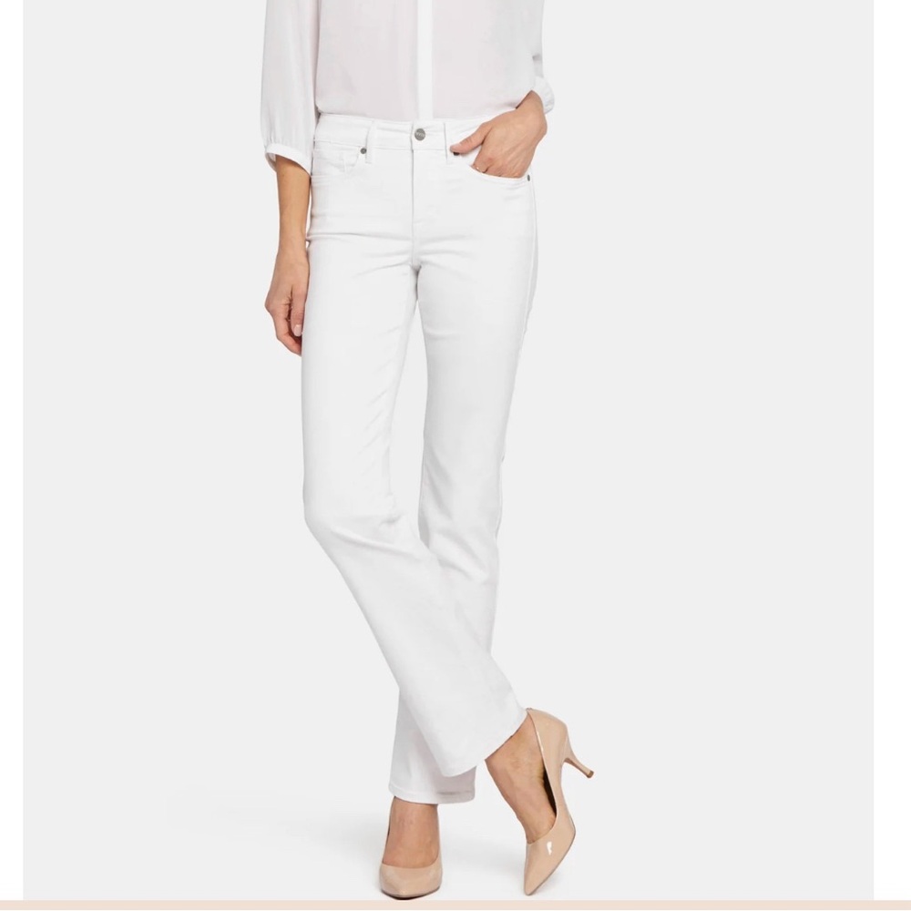 NYDJ Straight White Denim Jean